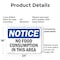 Signmission No Food Consumption In This Area, 24 in W x Rectangle, Plastic OS-2PACK-NS-P-1824-L-14561 - alternate 4
